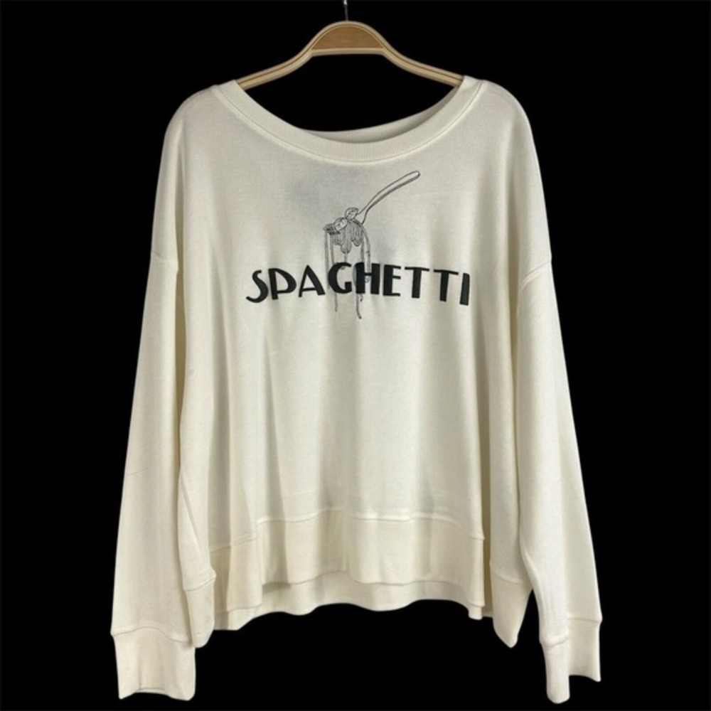 Jane Delancey Embroidered Spaghetti‎ Sweater Women XL Cream Novelty Grandmacore